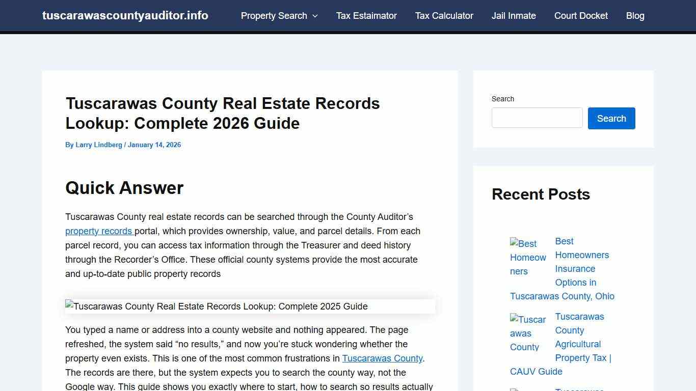 Tuscarawas County Real Estate Records Lookup (2026 Guide)