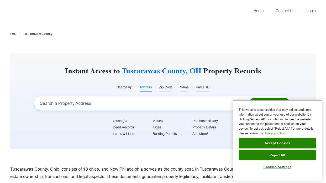Tuscarawas County Property Records Owners, Deeds, Permits